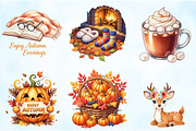 Watercolor Enjoy Autumn Clipart, an Illustration by Craft Nest (Thumbnail 3 of 9)