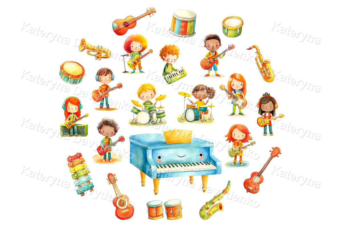 Kids playing musical instruments PNG, an Education Illustration by Bubert Art (Photo 1 of 5)