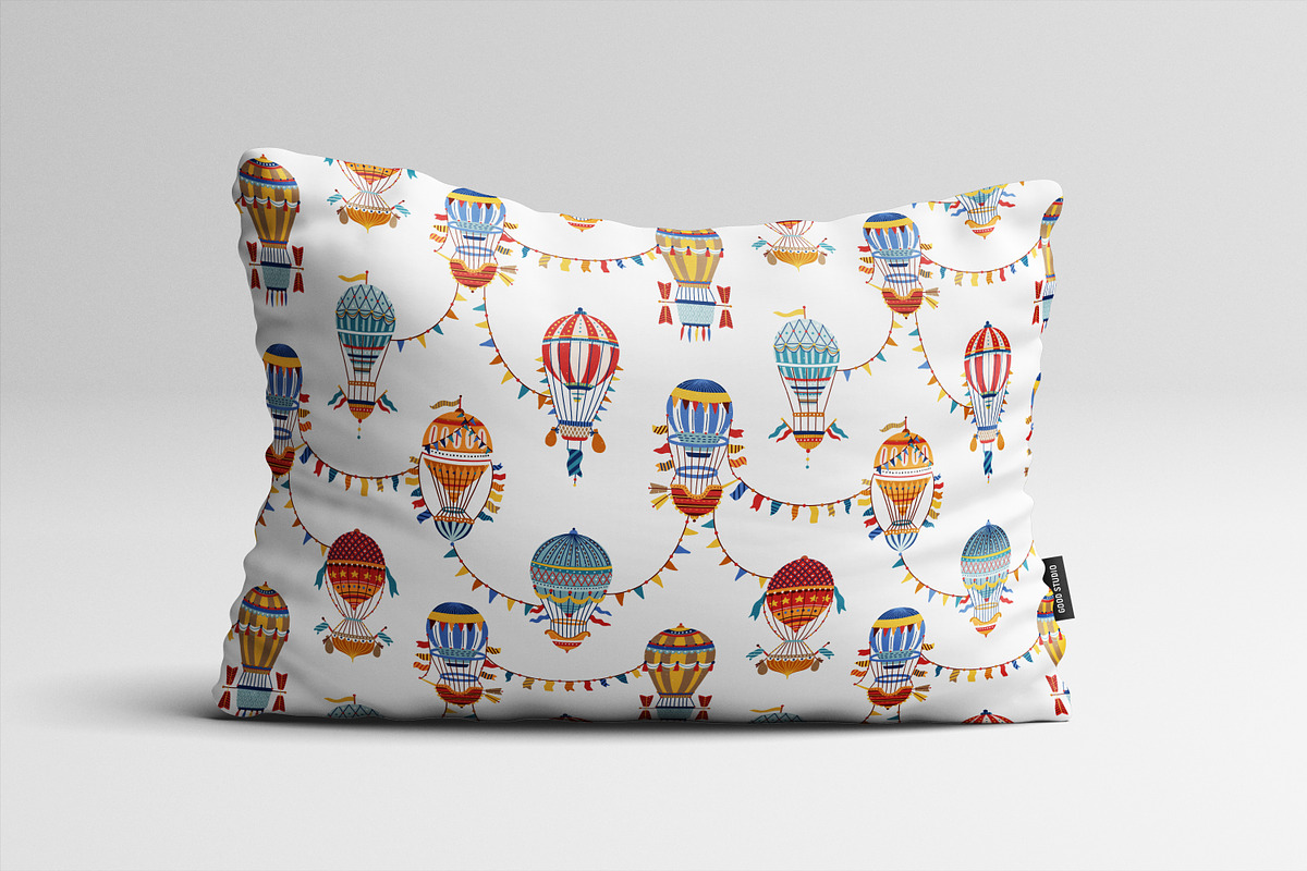 Vintage Hot air balloon pattern, a Pattern Graphic by Good Studio (Photo 2 of 3)