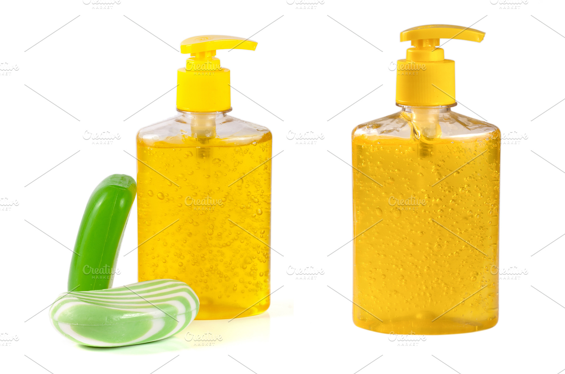 Soap liquid and solid isolated on, a Beauty & Fashion Photo by NataPhoto