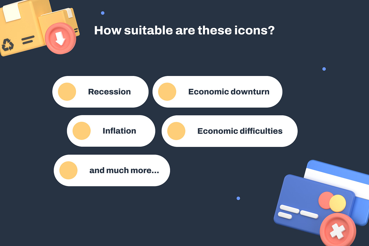 3D Recession Icon Pack, an Object 3D Model by Nate Studios (Photo 3 of 8)
