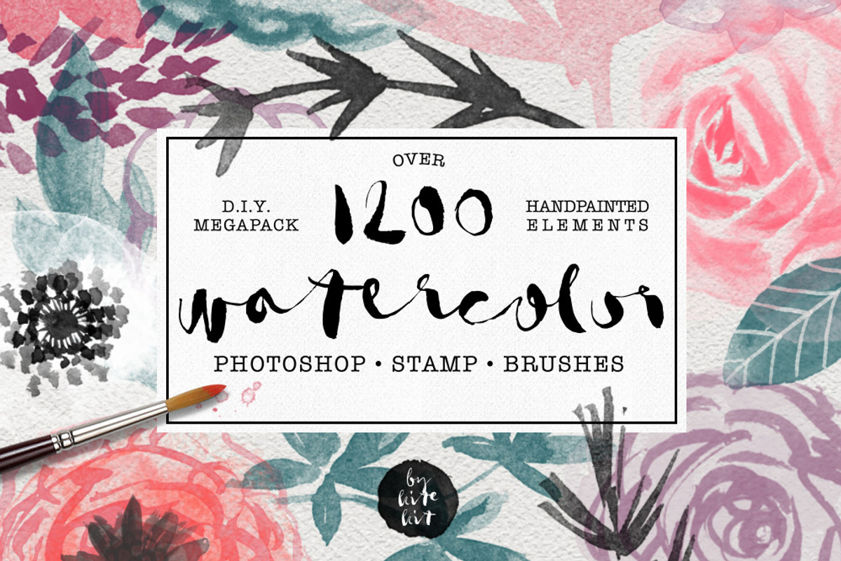 1200+ Watercolor PS Stamp Brushes, a Brush Add-On by kite-kit (Photo 11 of 11)