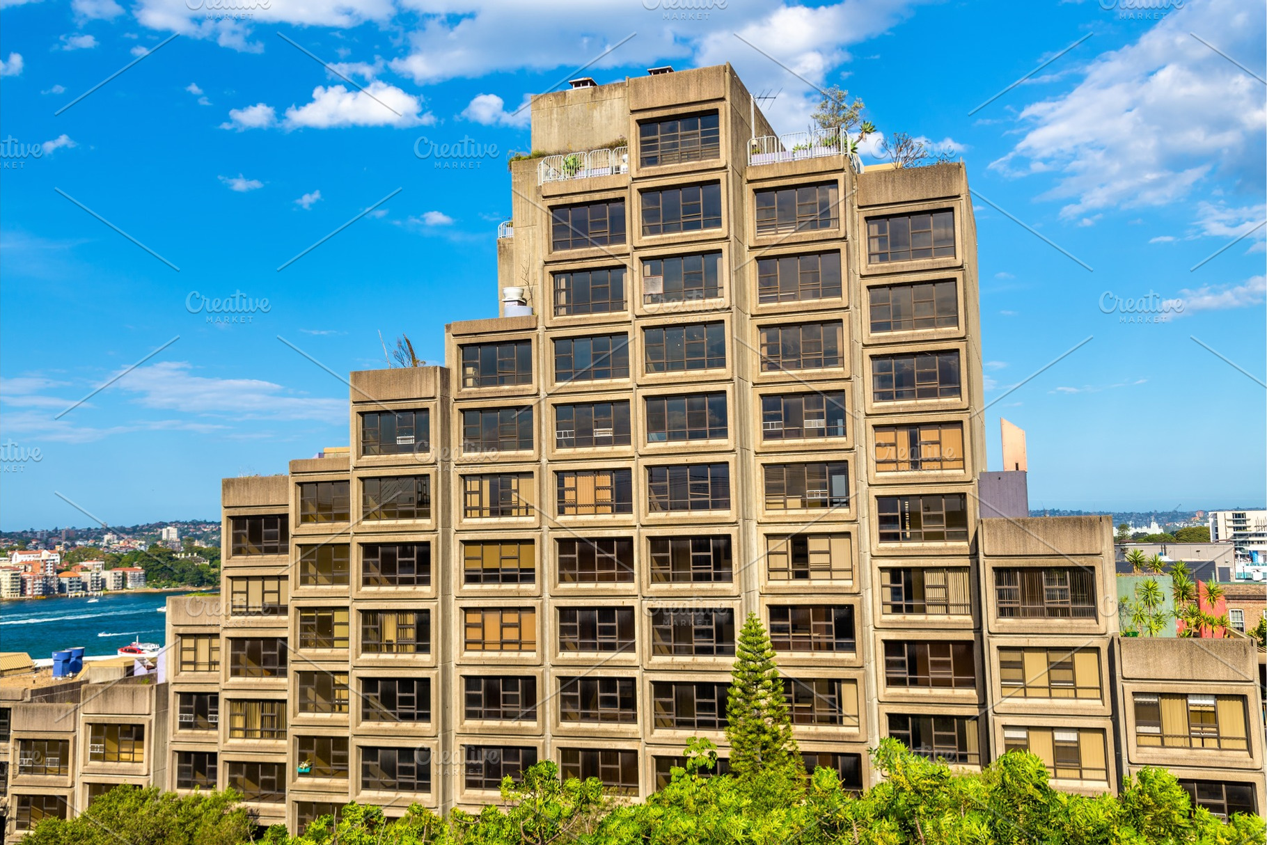 Sirius, a brutalist style apartment complex in Sydney, Australia. Built in 1980, an Architecture Photo by Leonid Andronov