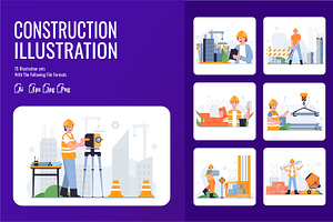 Construction - Flat Illustration, a Work Illustration by SlideFactory