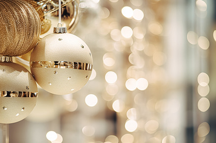 Christmas decoration details on English styled luxury high stree, a Holiday Photo by Anneleven