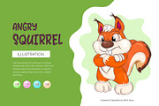 Angry Cartoon Squirrel. T-Shirt, SVG, an Animal Illustration by KENO Mascots (Thumbnail 1 of 3)