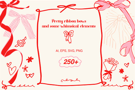 Pretty ribbon bows bundle, an Object Graphic by MayBay Studio