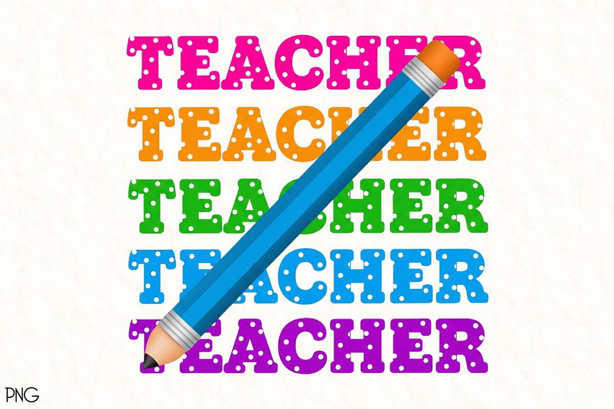 Teacher, Back to School Sublimation, an Illustration by Black Bird Studio