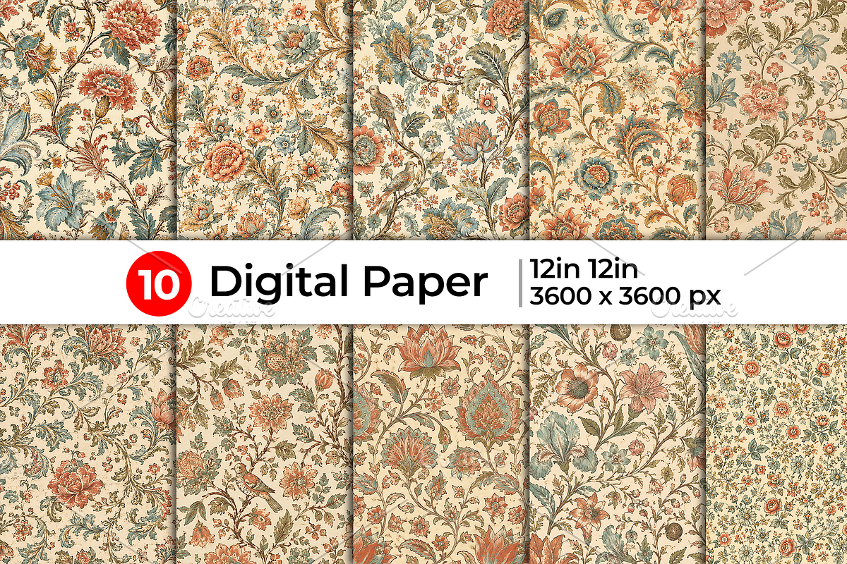 Vintage Chintz Floral Pattern, a Pattern Graphic by Artonix (Photo 1 of 4)