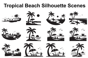 Coastal Paradise Silhouette Set