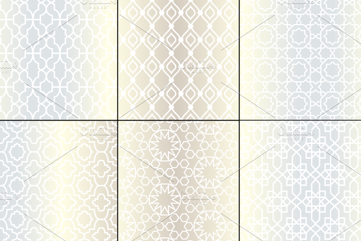 Silver Seamless Moroccan Patterns preview 4