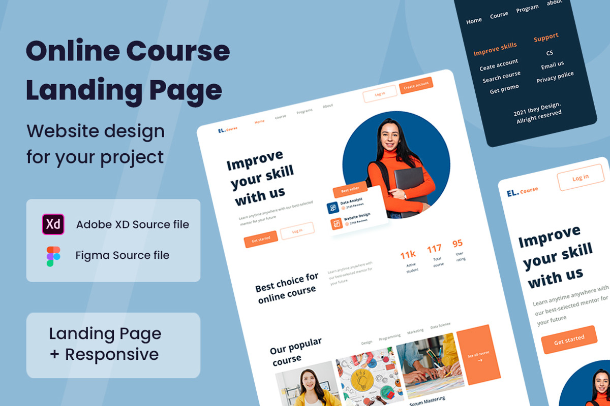 Online Course Web Design, a Wireframe Template by INSPR STD (Photo 1 of 6)