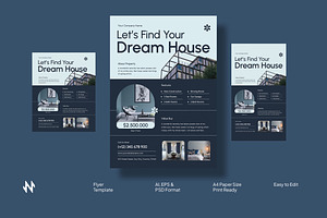 Blue Real Estate Flyer Template, a Flyer Template by Neermana