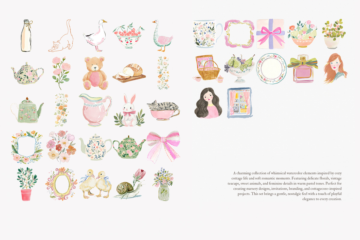 Cottagecore clipart set, a Decorative Illustration by Patishop Art (Photo 9 of 9)