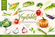 Watercolor Vegetables Set PNG, an Object Graphic by Elena Naumchenkova (Thumbnail 1 of 6)