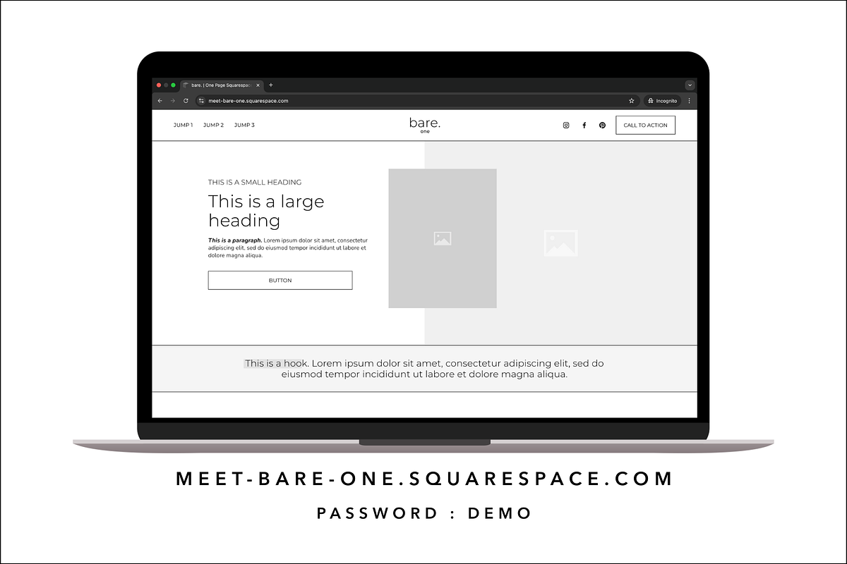 Bare | One Page Squarespace Template, a Squarespace Template by Ldot Designs (Photo 2 of 2)