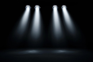 White spotlights black background, a Photo by LiliGraphie