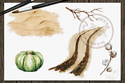 Pumpkin Truck Watercolor Clip Art, a Decorative Illustration by DioFlow (Thumbnail 4 of 6)