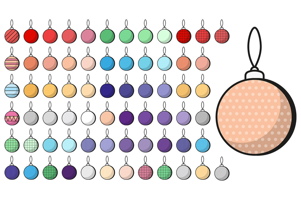 Set of Minimal Christmas ball icons, an Object Graphic by MarkoBabii