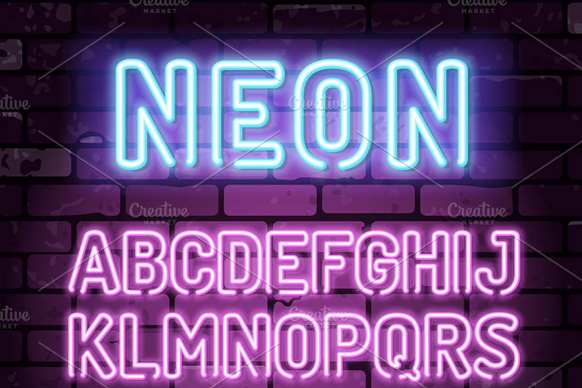 Neon Signboards Frame Alphabet, a Decorative Illustration by TAlex (Photo 6 of 6)