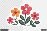 Cute Flower Sticker Design Bundle, an Illustration by Actual Pixel (Thumbnail 14 of 26)