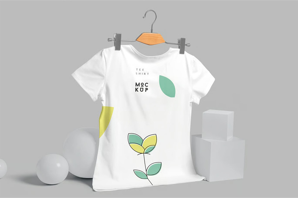 Broad Neck Half Sleeves Shirt Mockup, an Advertising Mockup by megostudi0 (Photo 2 of 7)