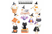 Witchy Goose Halloween Clipart Set, an Illustration by CharmClipart (Thumbnail 5 of 9)