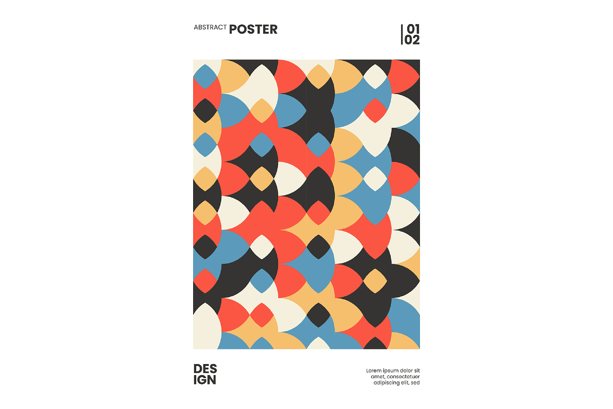 Abstract Swiss Poster Geometry Shape, a Magazine Template by Lucky Xtian