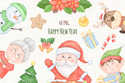 Christmas Clipart, Cute Santa Claus, an Illustration by ekossa_art (Thumbnail 1 of 9)