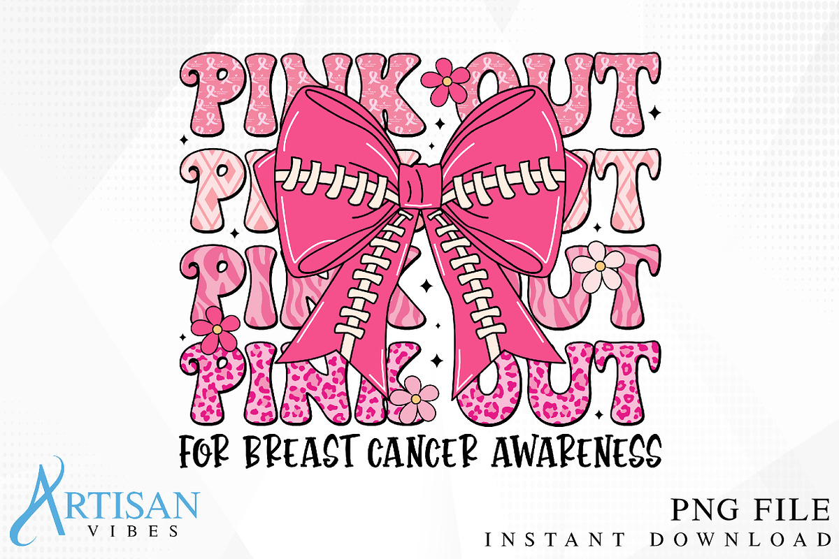 Pink out Breast Cancer Awareness PNG, a Healthcare Illustration by Artisan Vibes (Photo 1 of 3)