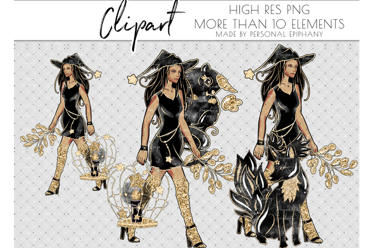 witch clipart, halloween clipart, a Graphic by Personal Epiphany (Photo 3 of 5)