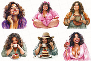 Curvy Girl Self Care Clipart, an Illustration by OK Design (Thumbnail 3 of 5)