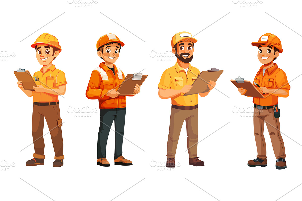 Engineer with clipboard characters, a Person Illustration by Stock-Smart-Start