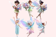 Fairy Clipart PNG Bundle, a Graphic by M9 Design (Thumbnail 7 of 9)