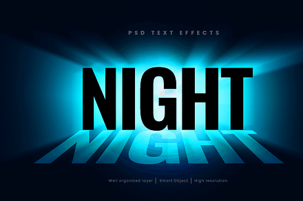 Night editable text effect PSD, a Layer Style Add-On by mdmijanur0187
