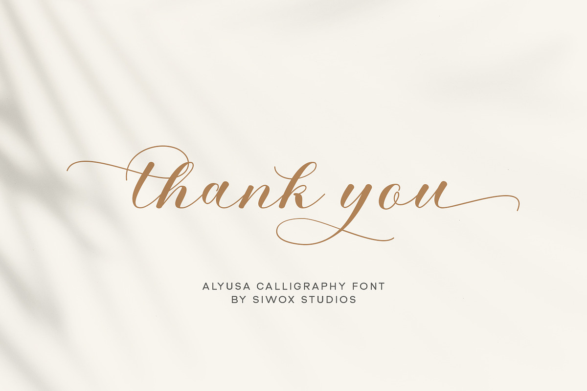 Alyusa - a modern calligraphy script, a Script Font by Siwox Studios (Photo 9 of 9)