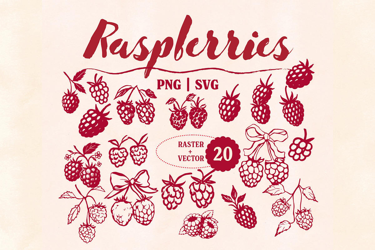 Whimsical Berry Fruit Bundle SVG PNG, a Food Illustration by Marie T (Photo 4 of 36)