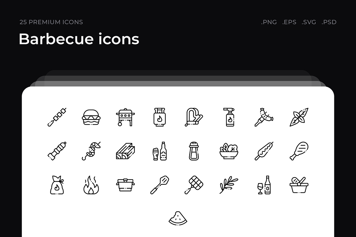 Barbecue icons, an Outline Icon by Wencory