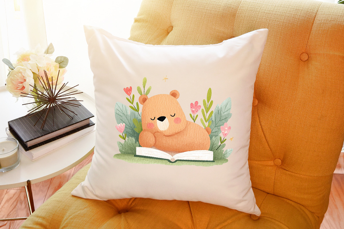 Cute Teddy and Vintage Books Clipart, an Illustration by Sublimation Artist (Photo 6 of 6)