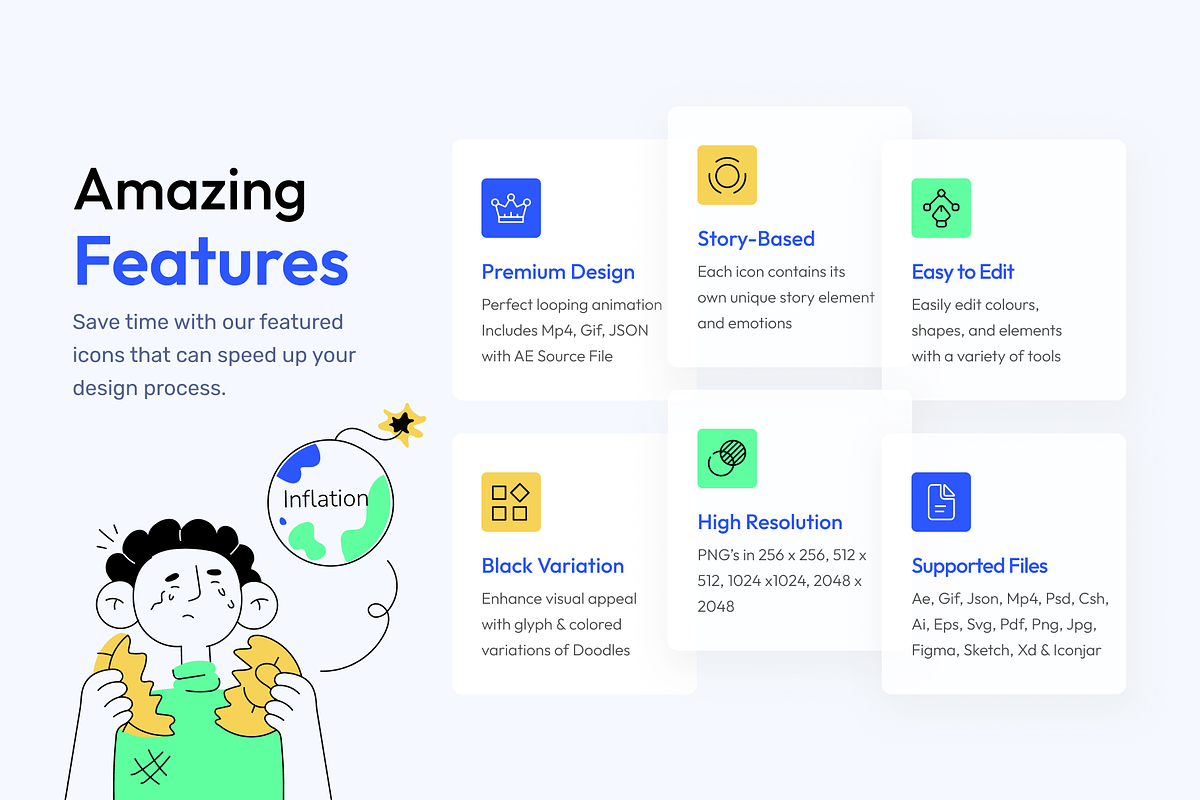 Animated Inflation Illustration Set