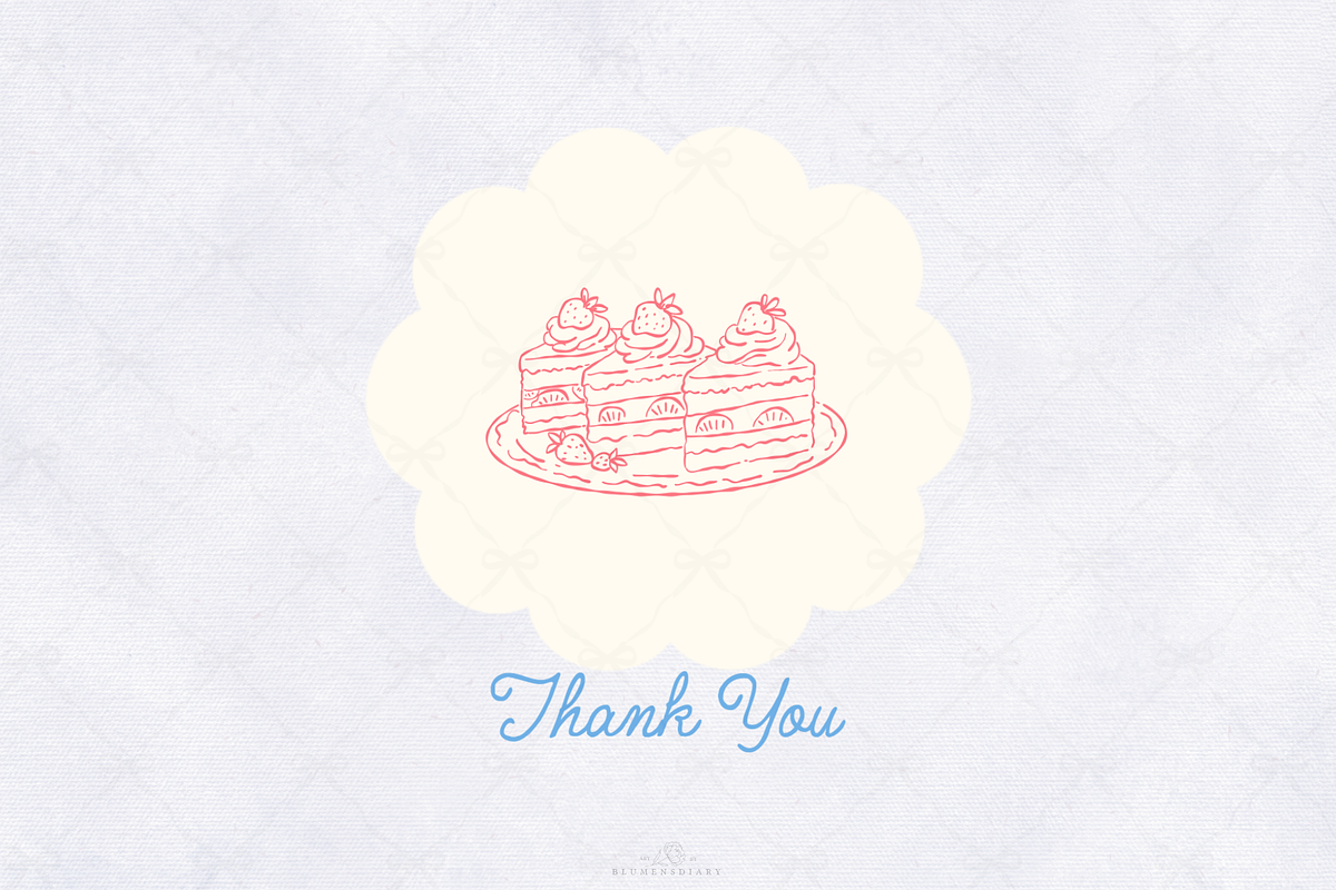Afternoon Tea Desserts Line Art, a Decorative Illustration by Blumensdiary (Photo 6 of 6)