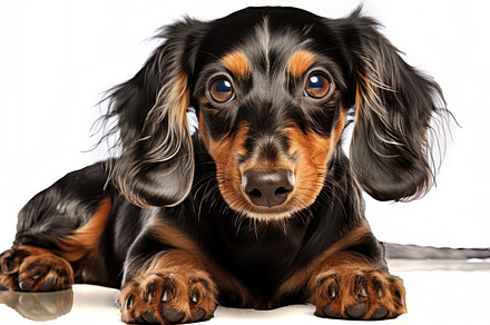 Adorable black and tan dachshund lyi, an Animal Photo by Perpis