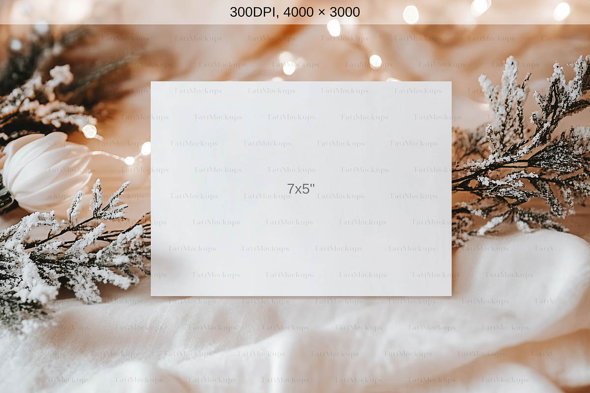 7x5 Christmas Invitation Card Mockup, a Product Mockup by TatiMockup (Photo 2 of 4)