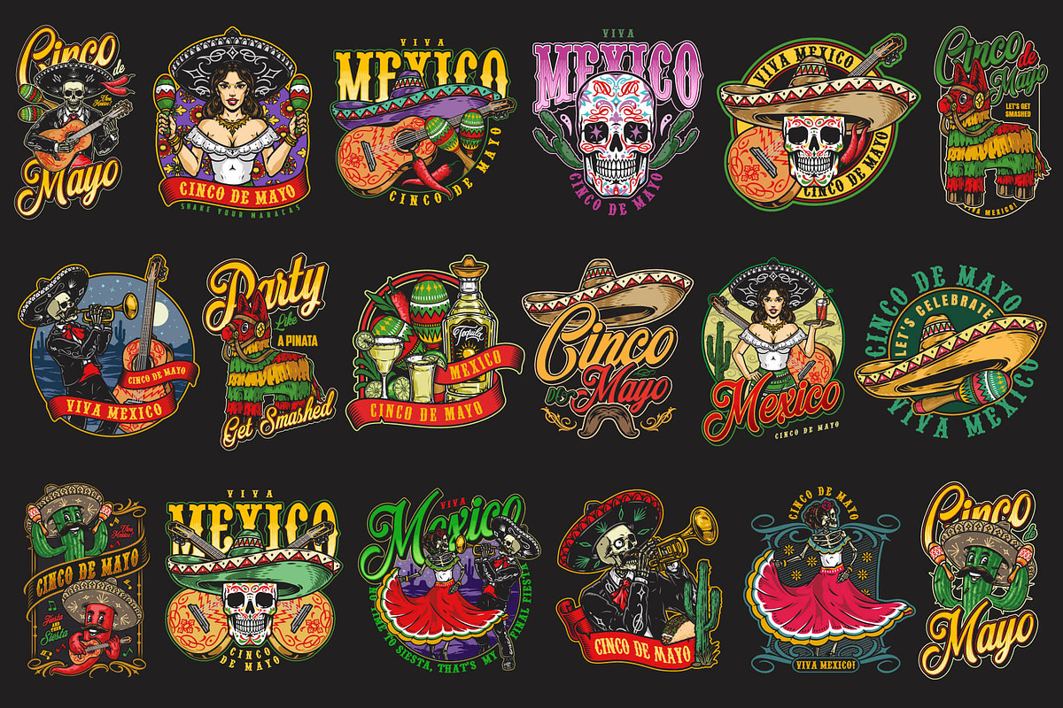 Cinco de Mayo t-shirt designs, a Branding & Logo Template by DGIM studio (Photo 3 of 12)