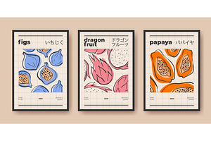Modern fruit poster collection, a Food Illustration by art PVP - market