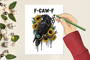 Crow Raven PNG, F-CAW-F Funny Hallow, an Illustration by designcity5 (Thumbnail 5 of 8)
