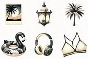 Ivory and Black Hello Summer Clipart, an Illustration by OK Design (Thumbnail 2 of 5)