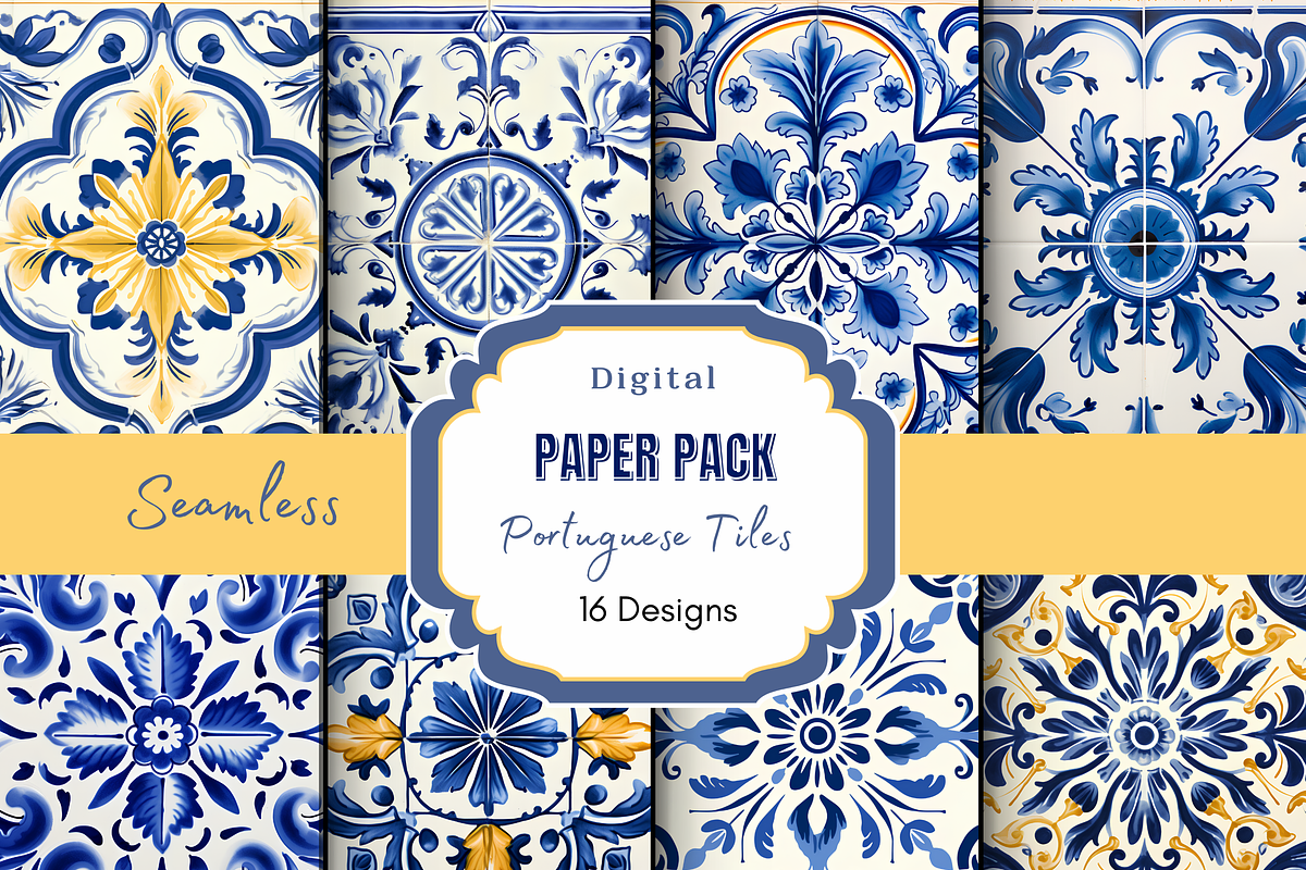 Portuguese Tiles Azulejo Pattern, a Pattern Graphic by Paper & Pattern Studio (Photo 1 of 9)