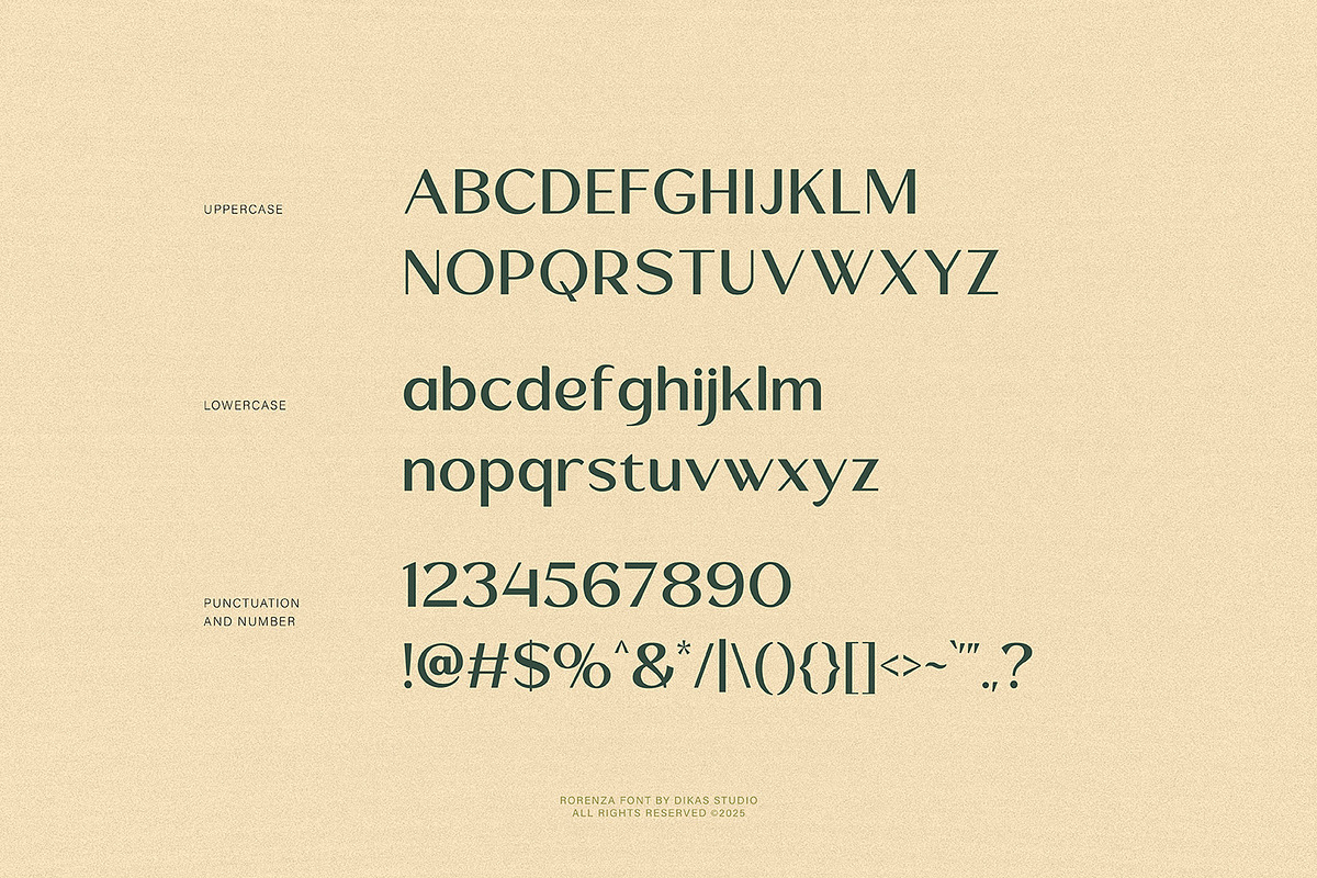 Rorenza, a Sans Serif Font by Dikas Studio (Photo 5 of 10)