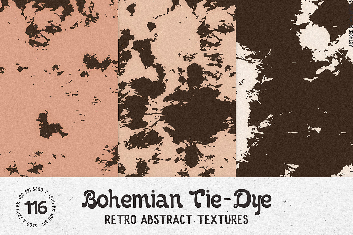 Bohemian TieDye Retro textures, a Texture Graphic by AyaLormus (Photo 10 of 17)